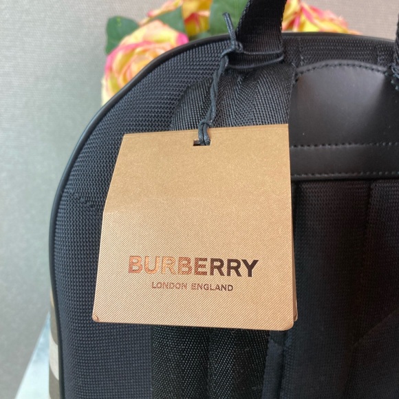 NWT Burberry Taupe Brown IP Check Jeff Men’s Canvas Backpack - $1350 Retail - Picture 8 of 9